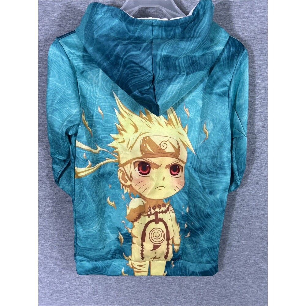 Naruto Hoodie, Men’s Small, Teal & Yellow, New Without Tags, Read Des. - Picture 4 of 12